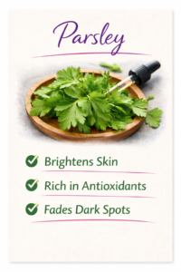 Parsley for glowing skin benefits: Brightens skin, rich in antioxidants, fades dark spots