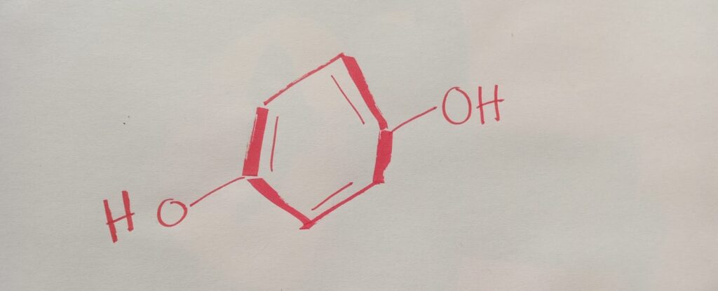 hydroquinone Molecule illustration