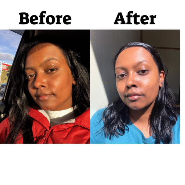 Before and after woman face